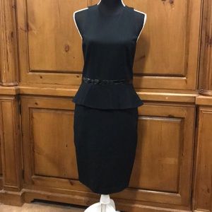 Armani Exchange Black Peplum Midi dress